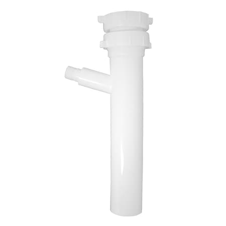 Jones Stephens 1-1/2in. x 8in. x 3/4in. White Plastic Direct Connection Dishwasher Tailpiece P37031